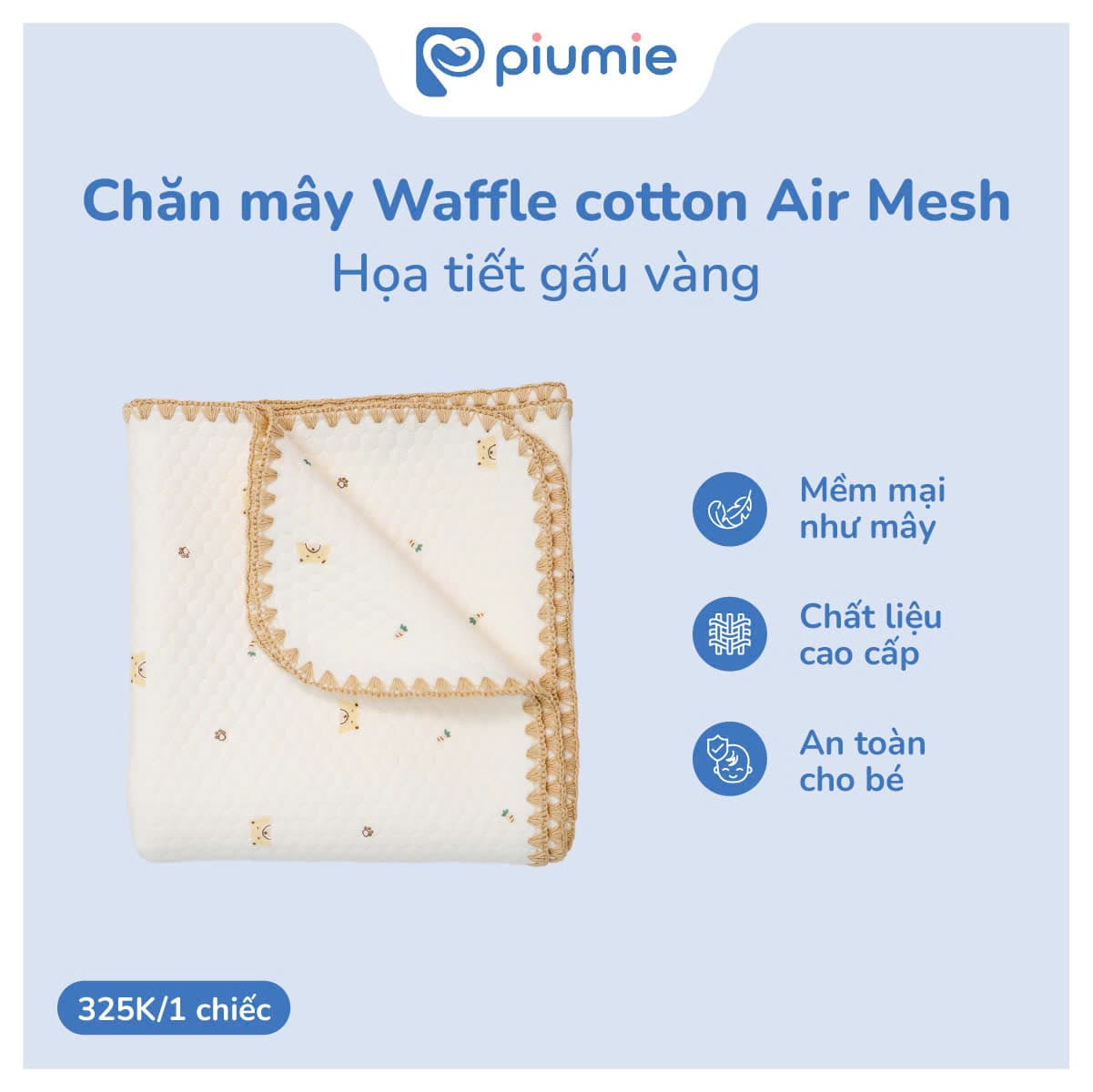 CHĂN MÂY WAFFLE COTTON AIR MESH 3