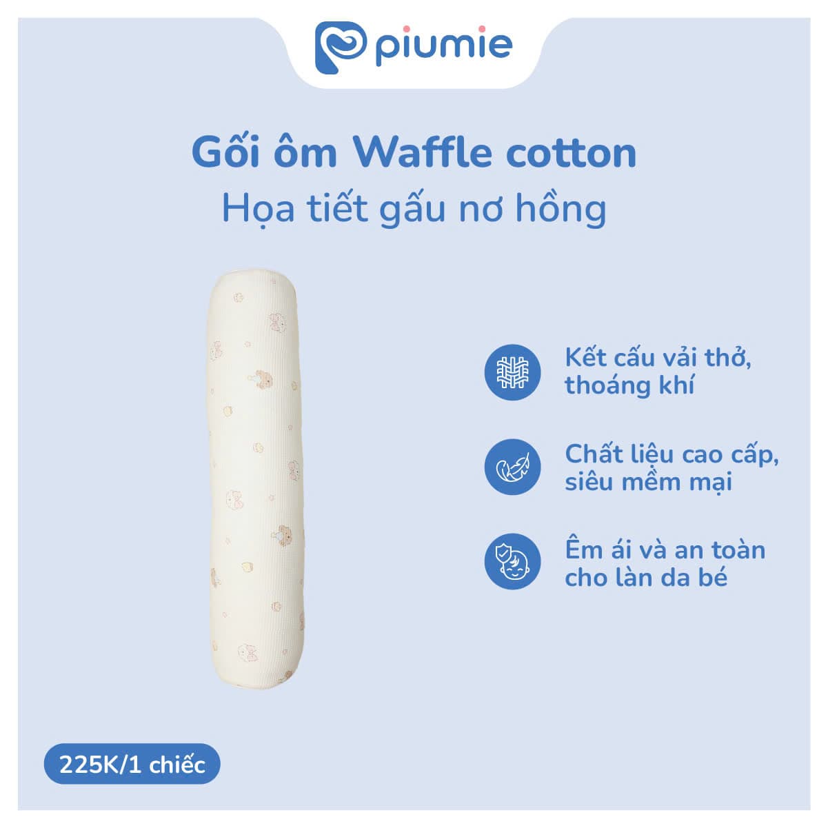 GỐI ÔM WAFFLE COTTON