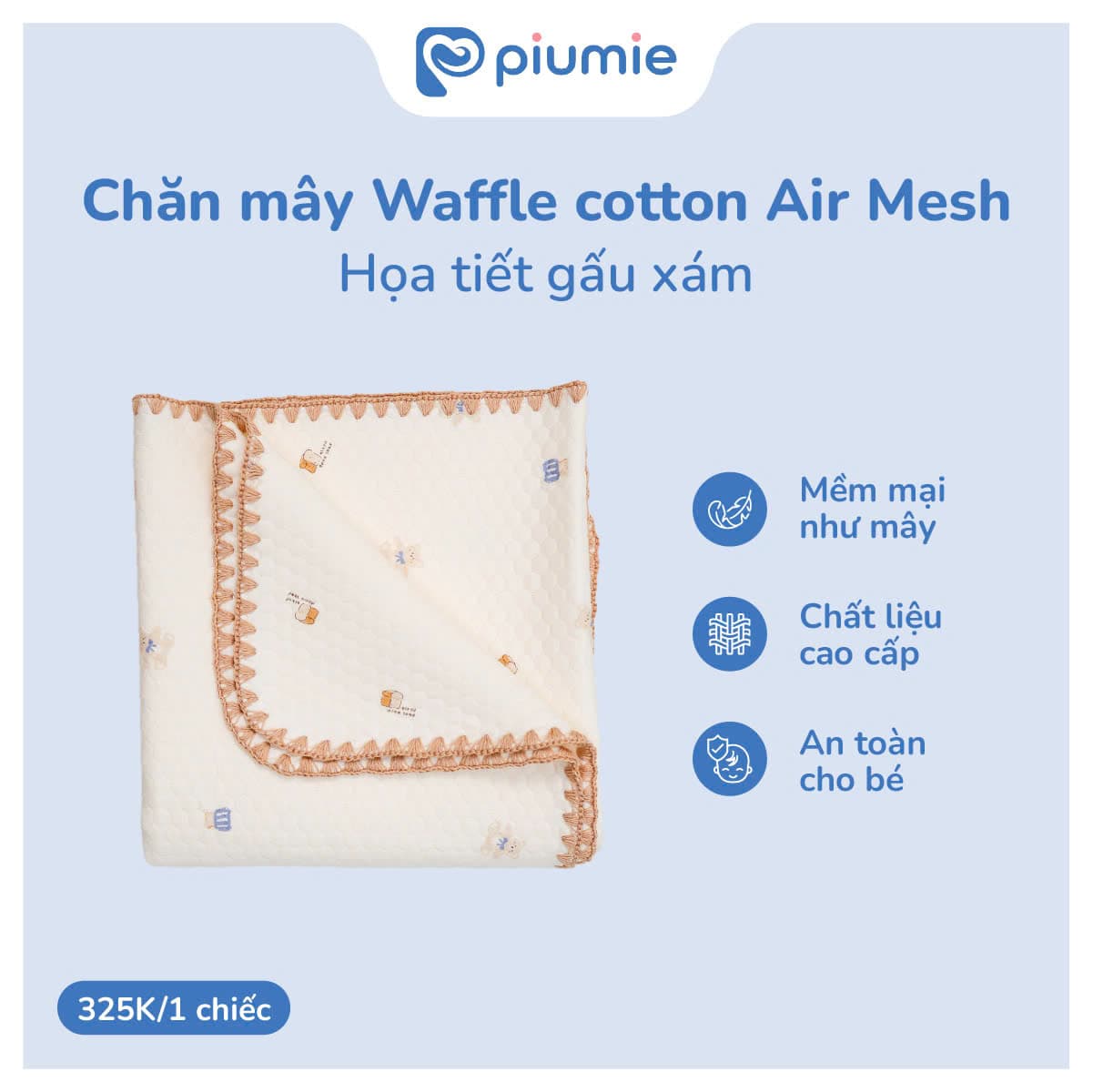 CHĂN MÂY WAFFLE COTTON AIR MESH 4
