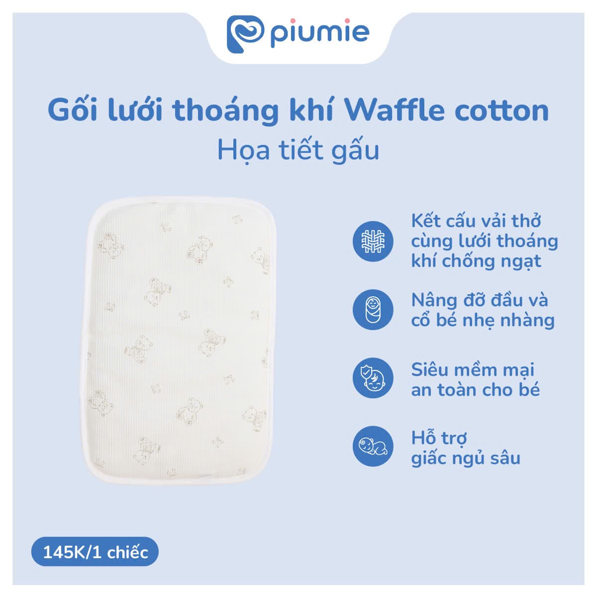 GỐI LƯỚI THOÁNG KHÍ WAFFLE COTTON 5