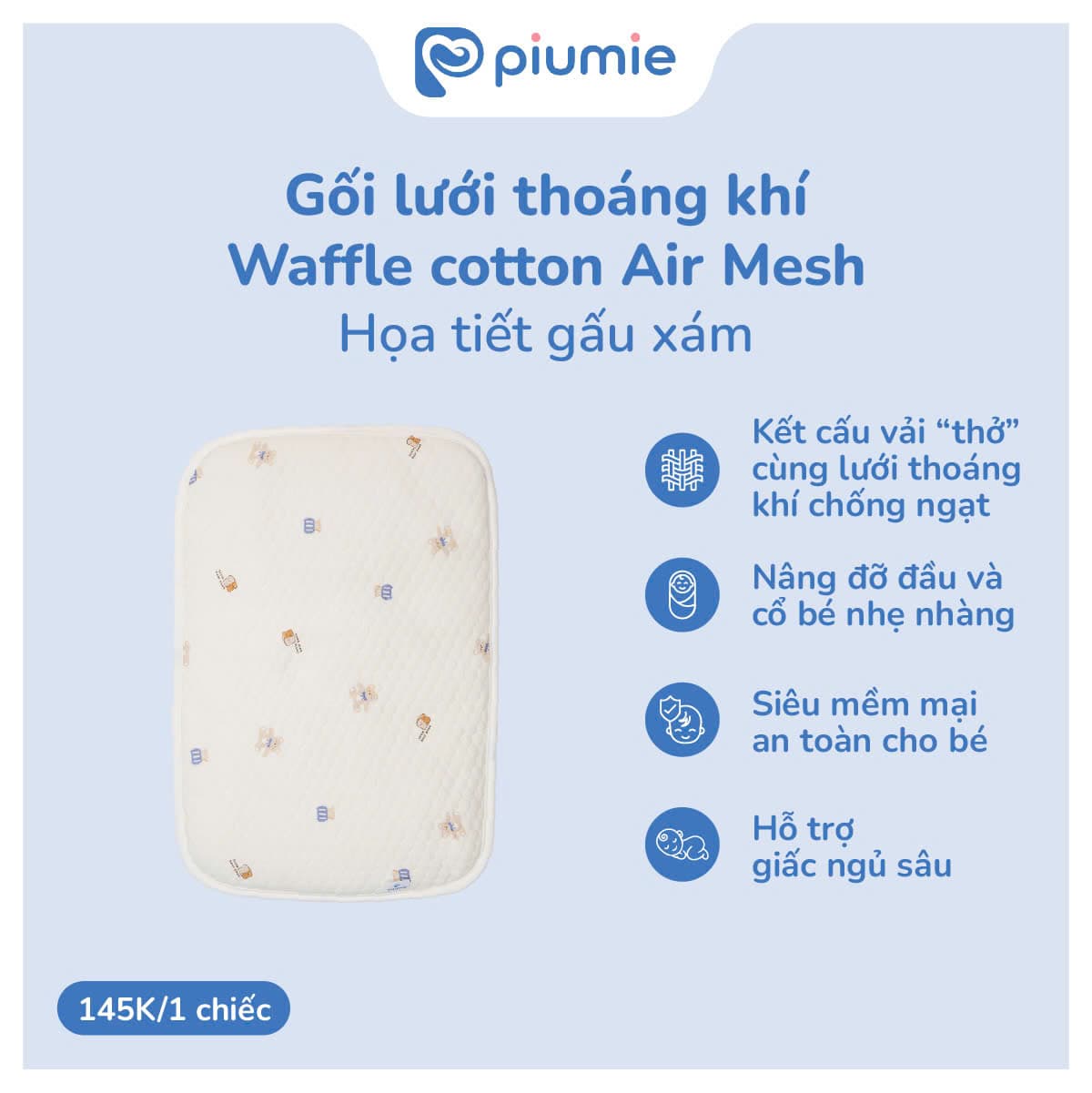 GỐI LƯỚI THOÁNG KHÍ WAFFLE COTTON AIR MESH 4