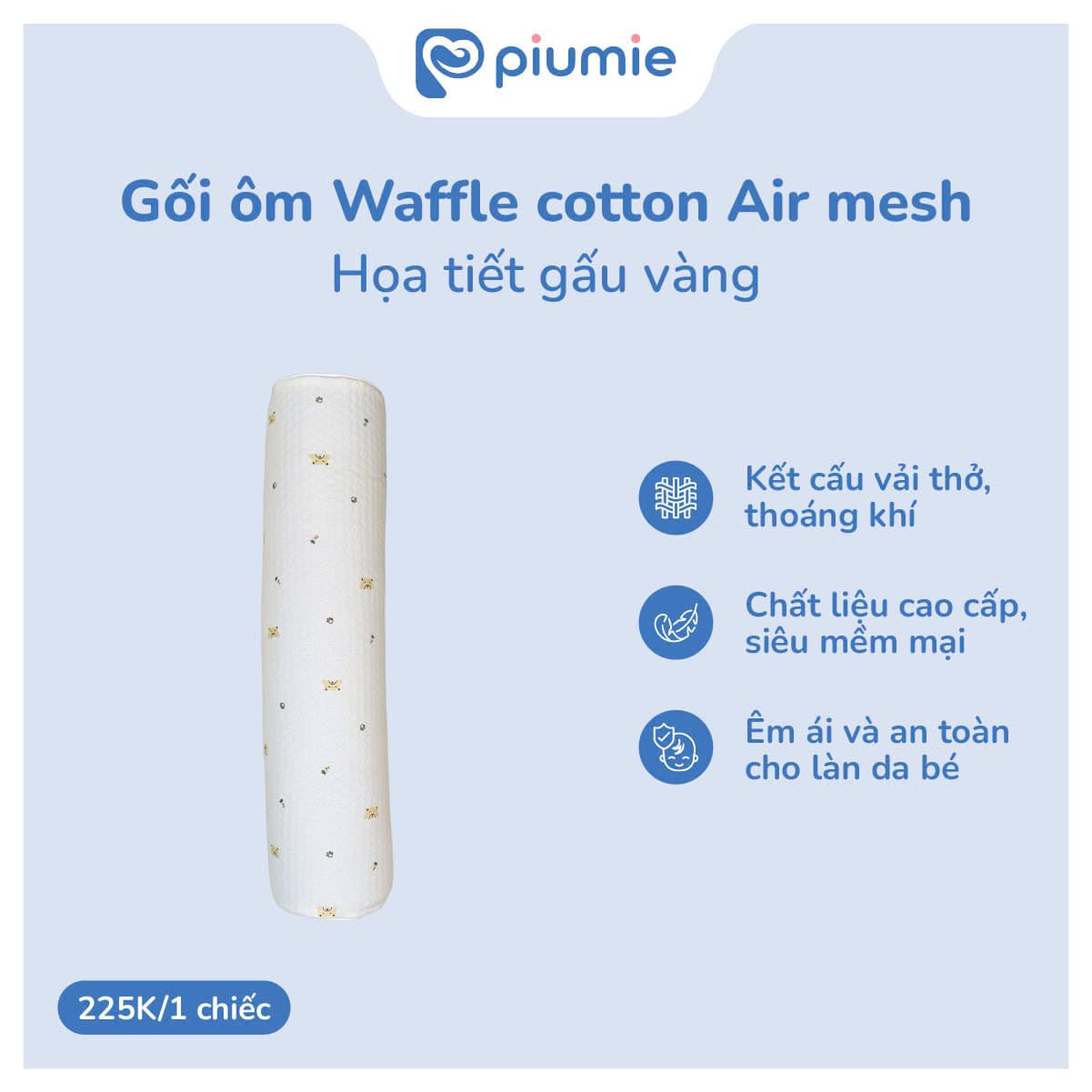 Gối ôm waffle cotton Airmesh 3