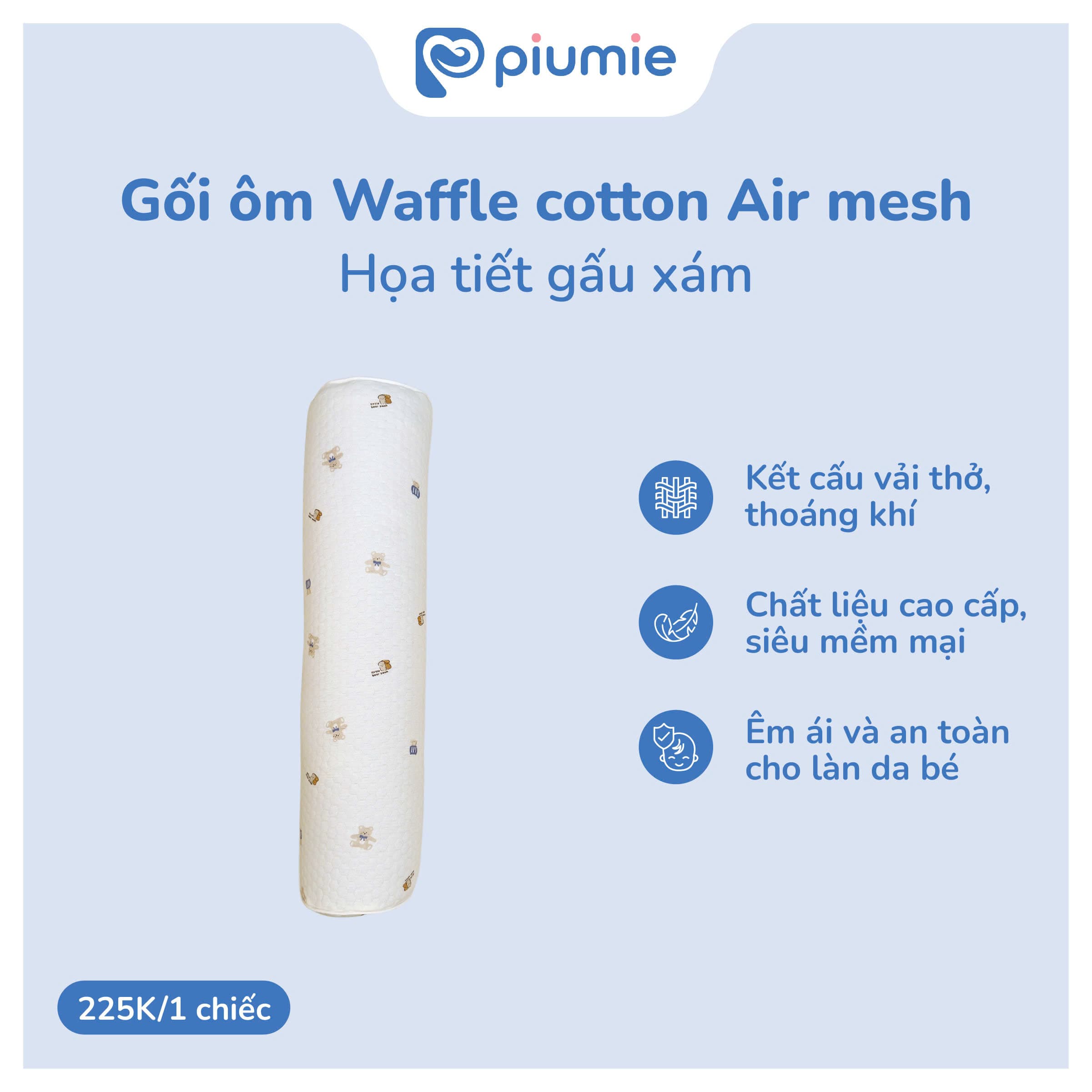Gối ôm waffle cotton Airmesh 4