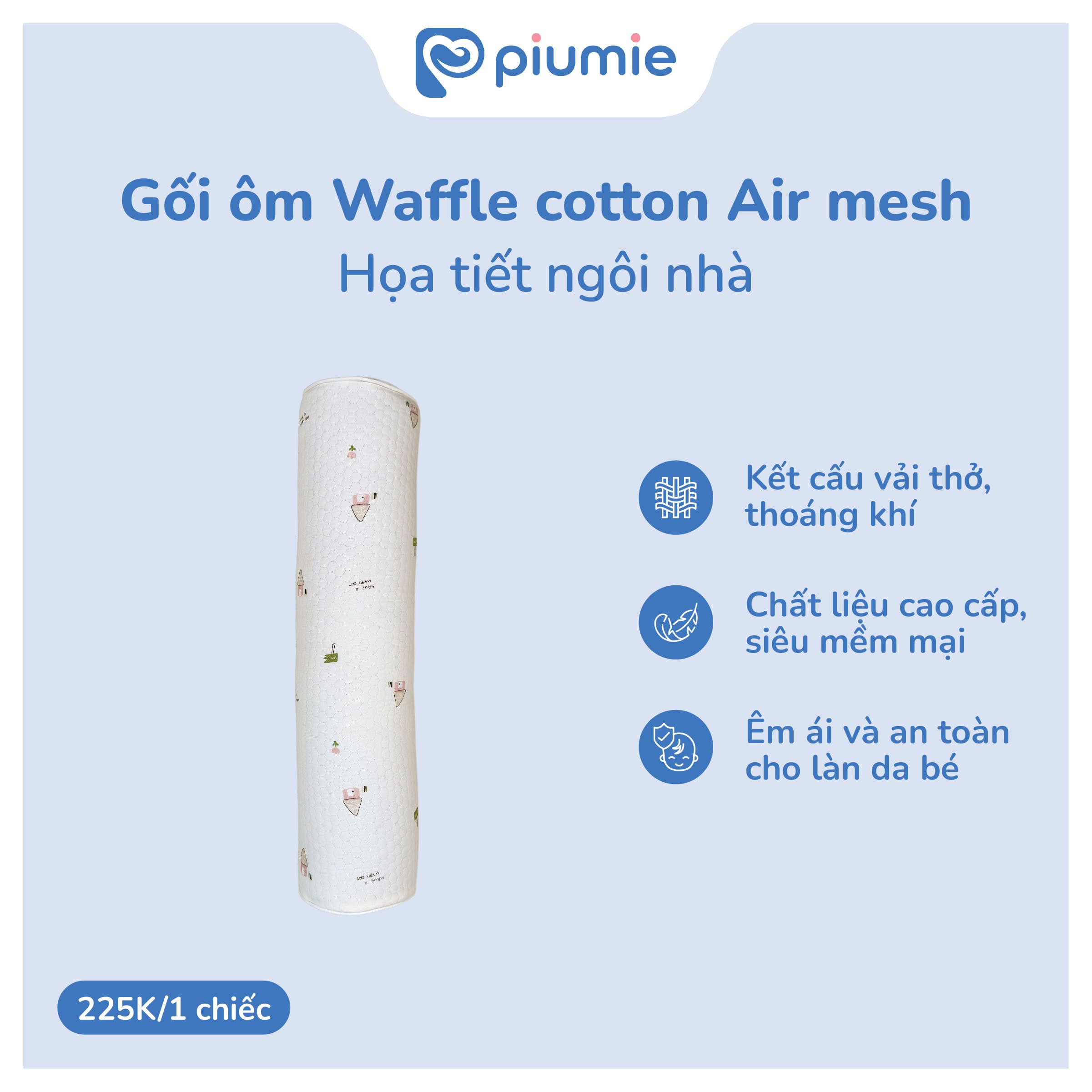 Gối ôm waffle cotton Airmesh 5