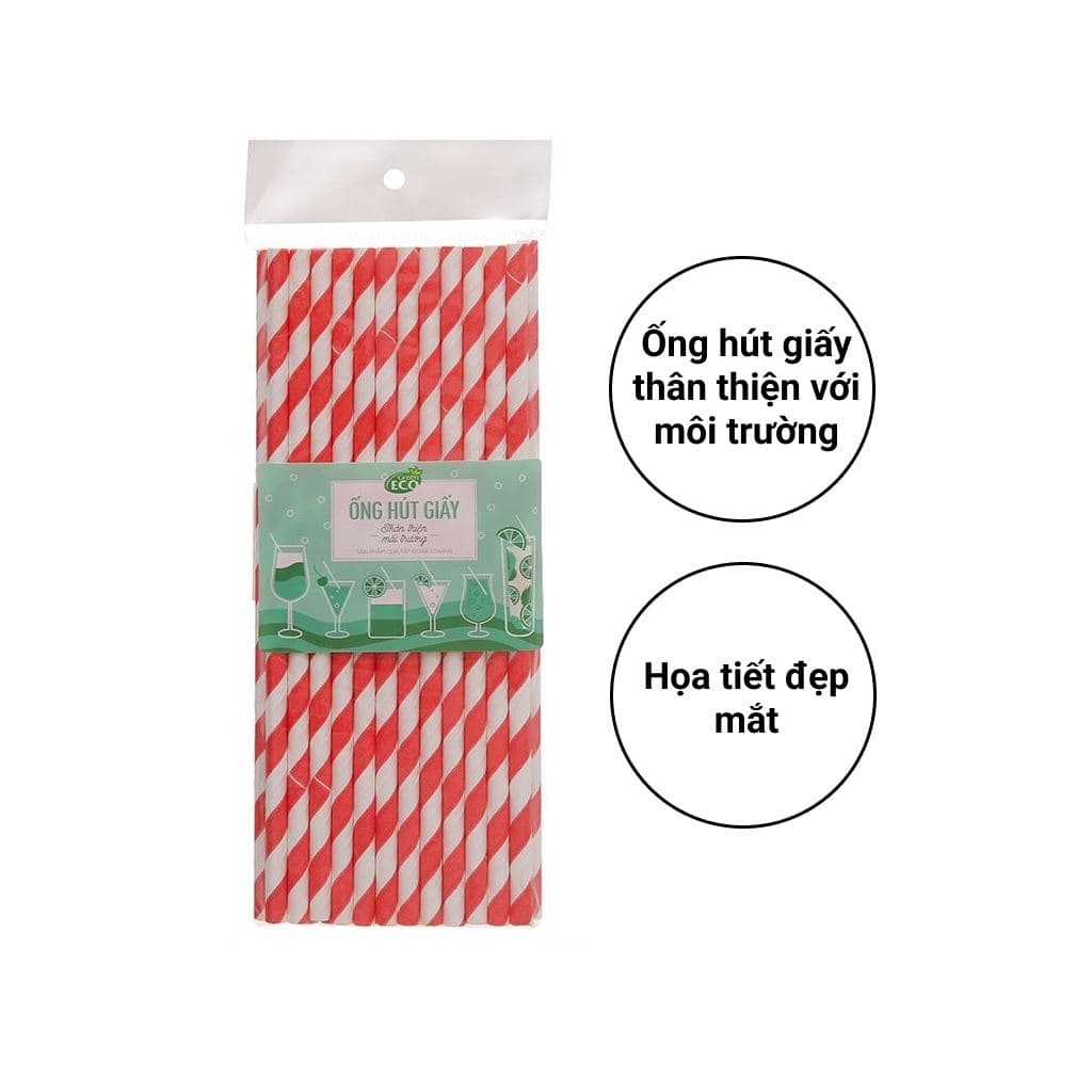 Ống hút giấy Green Eco phi 12 - các màu (10 cái/ gói) (Giao màu ngẫu nhiên) 5