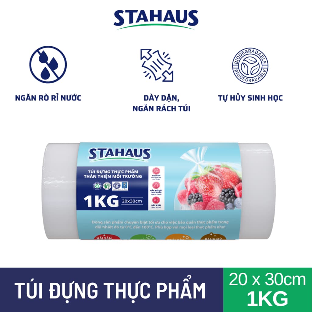 [SIÊU DÀY] Túi đựng thực phẩm TTMT STAHAUS cuộn 1kg loại dày