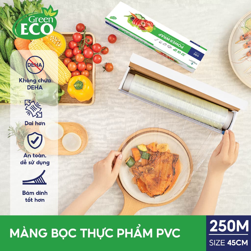 [SIÊU TIẾT KIỆM] Màng bọc Thực phẩm PVC STAHAUS An toàn Sức khỏe Co Giãn Tốt 30cm x 200m - Hàng Chính hãng