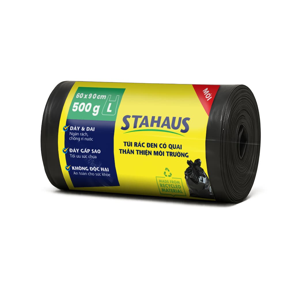 Túi rác tự phân hủy STAHAUS Có quai Siêu dai chắc, Ngăn rò nước, Tiện lợi Vệ sinh - Thân thiện Môi trường 3