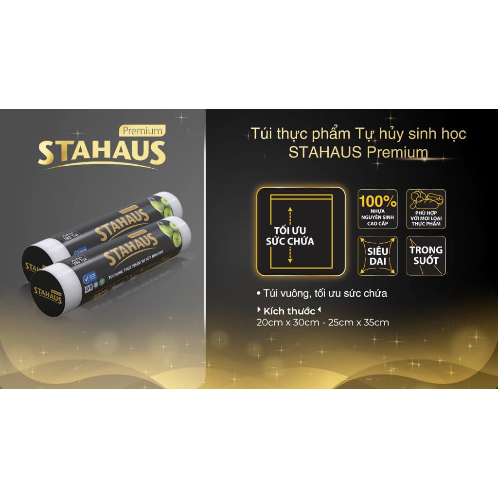 Combo 4 cuộn túi đựng thực phẩm THSH cao cấp STAHAUS Premium DATE T3.2024 10