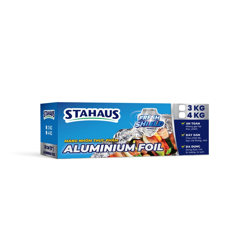 Màng nhôm (Giấy bạc) STAHAUS nướng, bọc thực phẩm 3kg - Dùng Lò nướng, Lò chiên không dầu - An toàn Sức khỏe