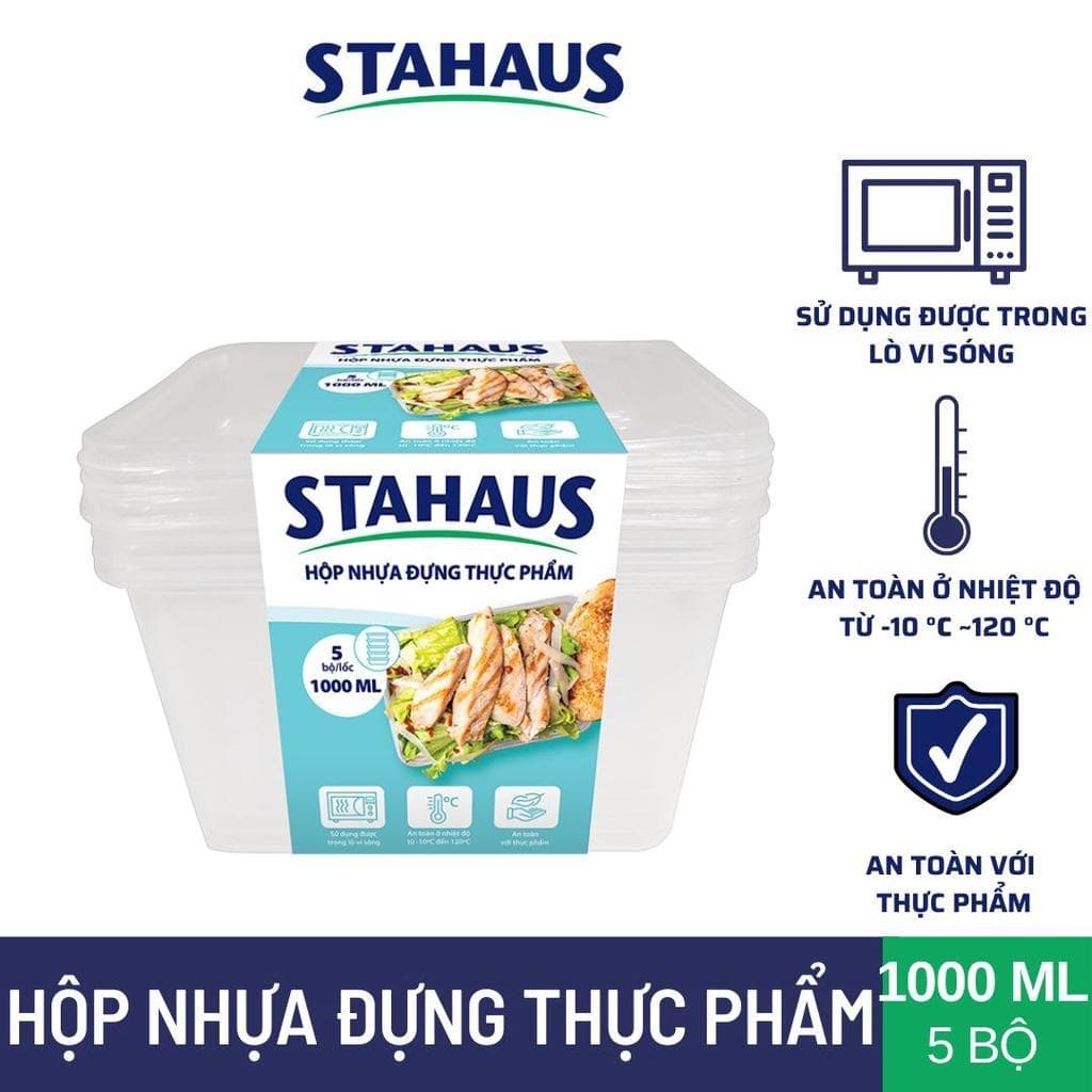 Hộp nhựa bảo quản thực phẩm STAHAUS - Nhựa PP Chịu nhiệt tốt, An toàn dùng lò vi sóng 3