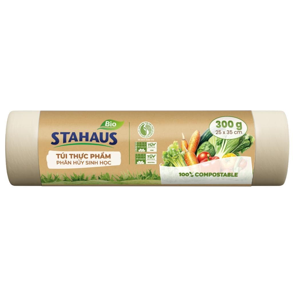 Túi đựng thực phẩm tự phân hủy sinh học STAHAUS Kín nước, Dẻo dai - Hàng chính hãng An toàn Sức khỏe - Cuộn 300gr 4