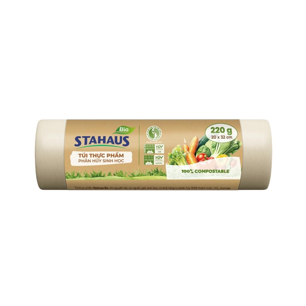 Combo 5 Cuộn Túi đựng thực phẩm tự phân hủy sinh học STAHAUS Kín nước, Dẻo dai - Hàng chính hãng An toàn Sức khỏe (220g) 3