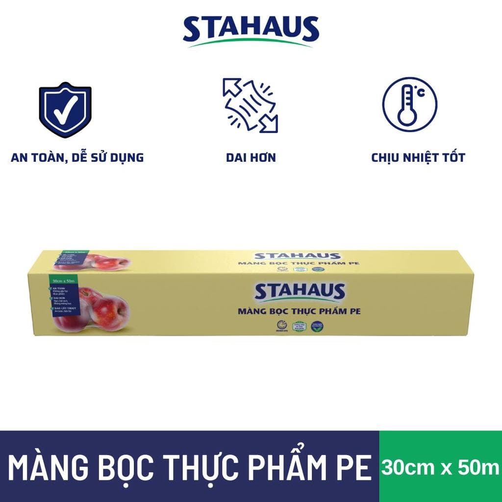 Combo 5 Cuộn Màng bọc Thực phẩm PE STAHAUS An toàn Sức khỏe, Co Giãn Tốt - Hàng Chính Hãng 5