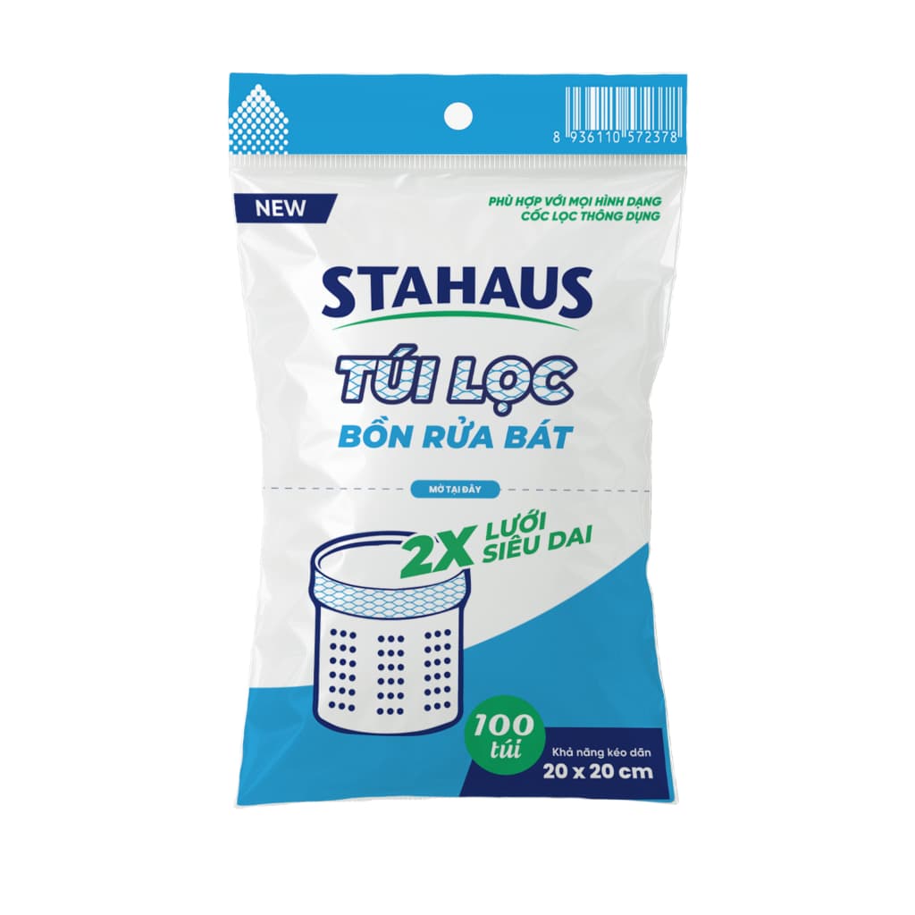 Combo Tiết kiệm STAHAUS - Màng thực phẩm PE, Túi lọc bồn rửa, Túi rác phân hủy sinh học - Giá rẻ thiết yếu cho gia đình 4