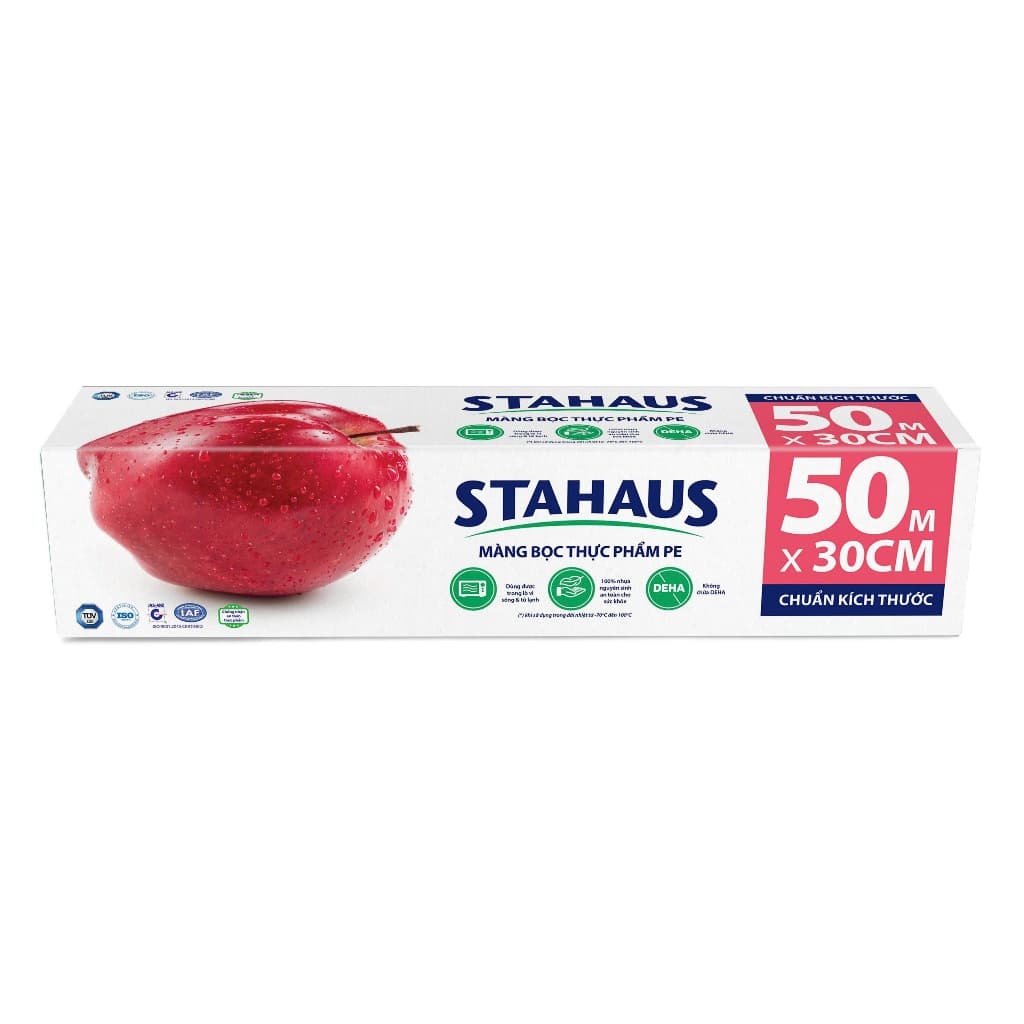 Combo Bếp Gia đình STAHAUS - Màng bọc có chun, Màng bọc PE, Túi thực phẩm phân hủy sinh học - Cho thực phẩm tươi lâu 5