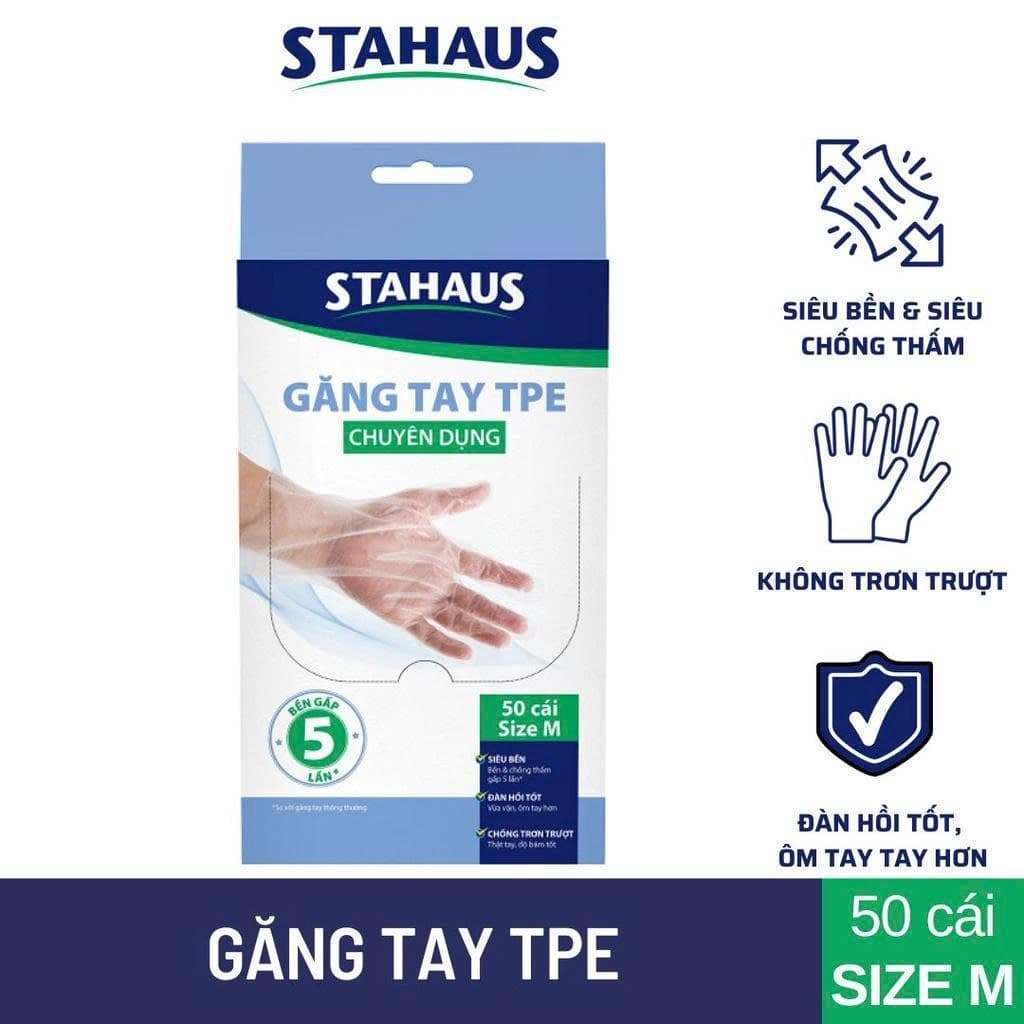 Combo 10 Hộp (500c) Găng tay TPE STAHAUS SIÊU DAI Chất Nhám Cực Bền, Chống Thấm Nước Cực Tốt - Chính hãng An toàn 7