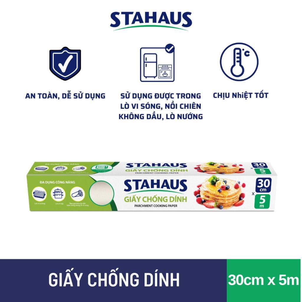 Combo 10 Cuộn 50m Giấy nến chống dính STAHAUS Tráng Silicone 2 Mặt, Chịu nhiệt cao, An toàn sức khỏe, Tiện lợi vệ sinh