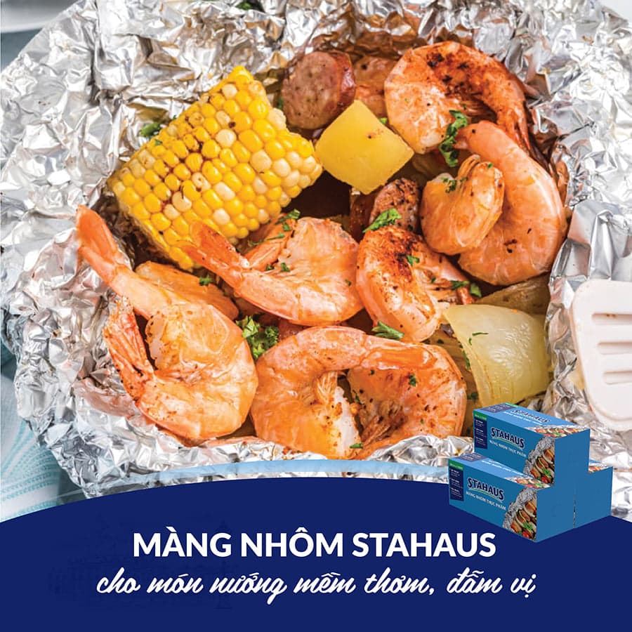 Giấy Bạc Nồi Chiên Không Dầu STAHAUS 1kg - Màng Nhôm Nướng Thực Phẩm, Bọc Thực Phẩm An Toàn 6