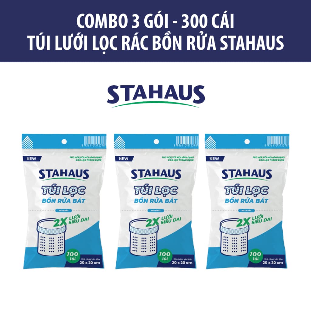 Túi Lọc Rác Bồn Rửa Chén STAHAUS Combo 5 Gói 500 Cái - Lưới Lọc Rác Bồn Rửa Bát Siêu Dai 3