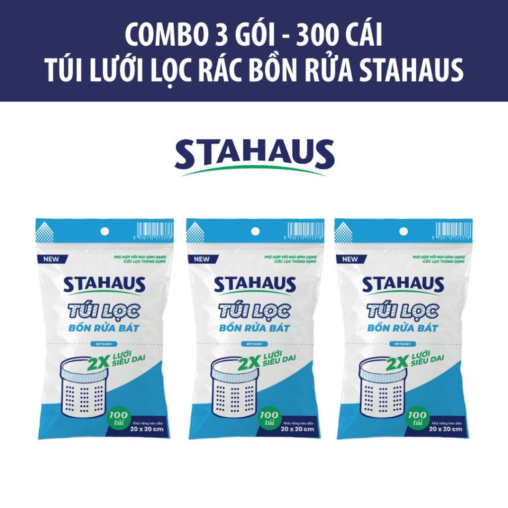 Gói 100c Túi Lưới Lọc Rác Bồn Rửa Bát STAHAUS SIÊU DAI - SIÊU TIẾT KIỆM, Tiện Lợi Sạch Sẽ 3