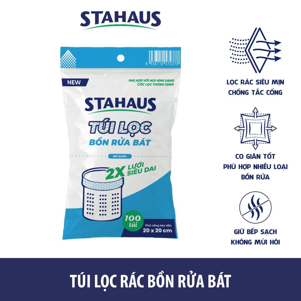 Gói 100c Túi Lưới Lọc Rác Bồn Rửa Bát STAHAUS SIÊU DAI - SIÊU TIẾT KIỆM, Tiện Lợi Sạch Sẽ 5