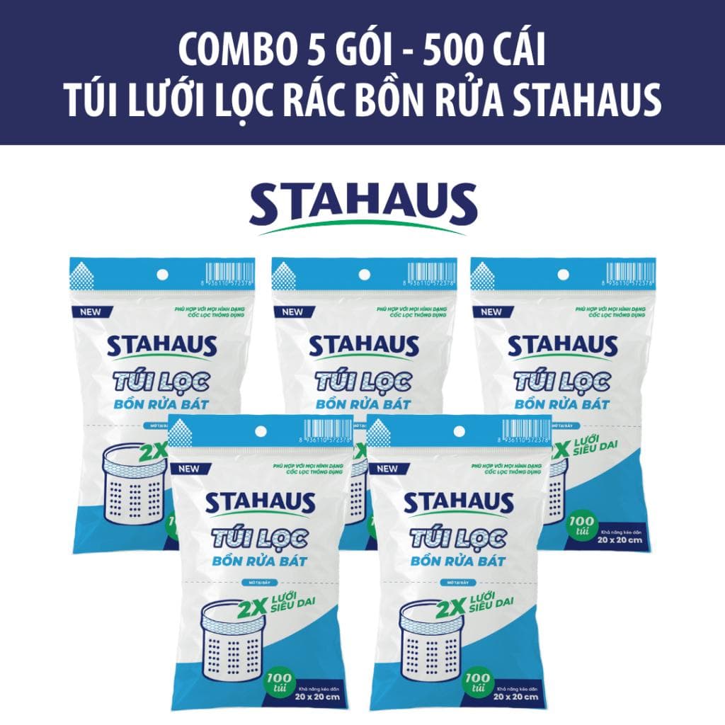 Gói 100c Túi Lưới Lọc Rác Bồn Rửa Bát STAHAUS SIÊU DAI - SIÊU TIẾT KIỆM, Tiện Lợi Sạch Sẽ 4