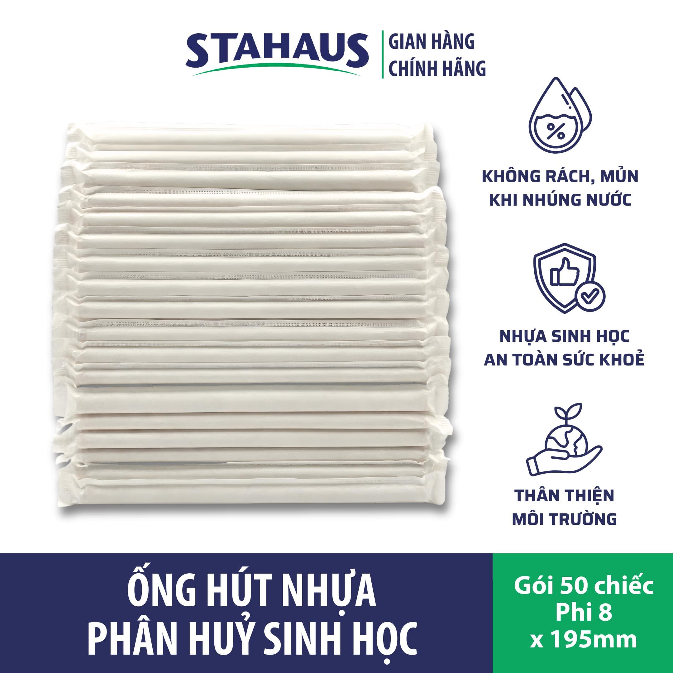 Ống hút nhựa Phân huỷ sinh học STAHAUS Không mủn rách trong nước, an toàn sức khoẻ & môi trường - Phi 6/8/12 4