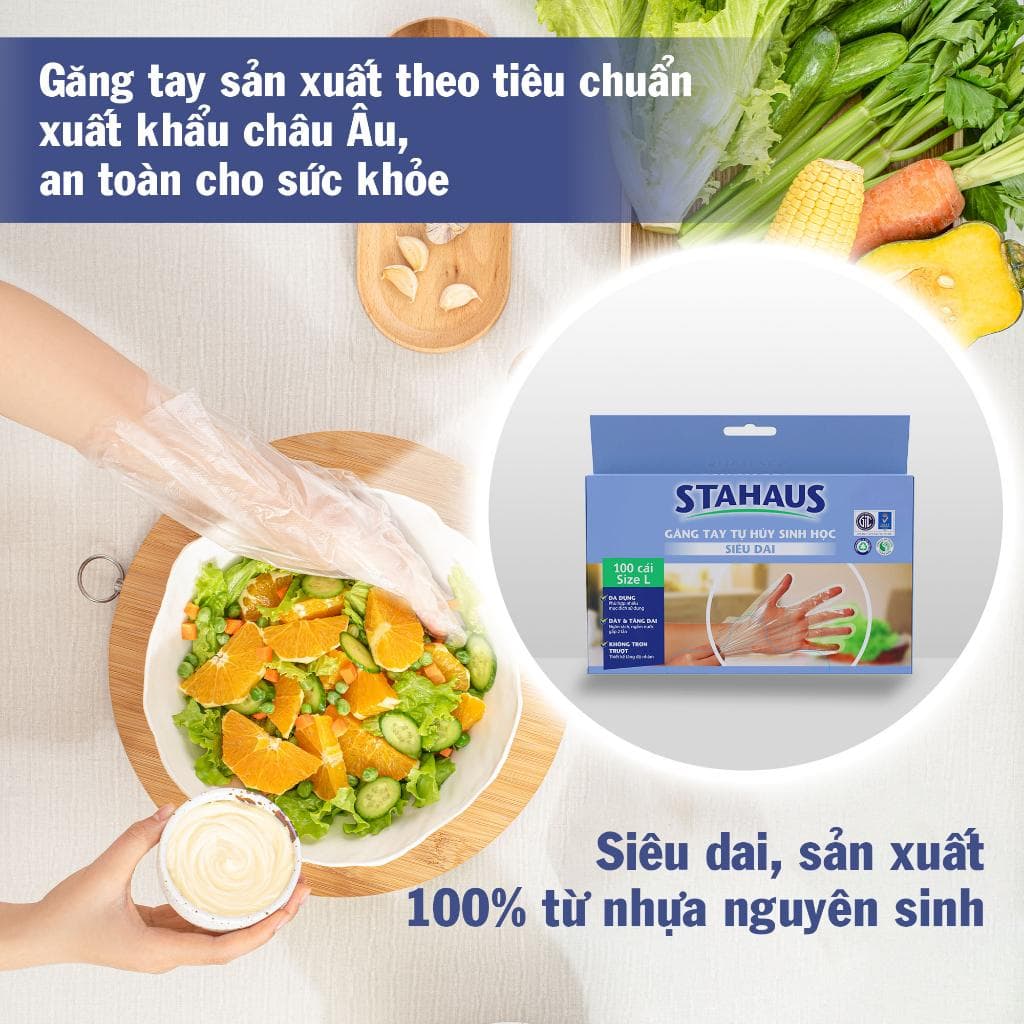 [SIÊU DAI] Găng tay STAHAUS siêu dai cao cấp Tiện lợi Vệ sinh, Chống thấm nước, Thân thiện môi trường 3