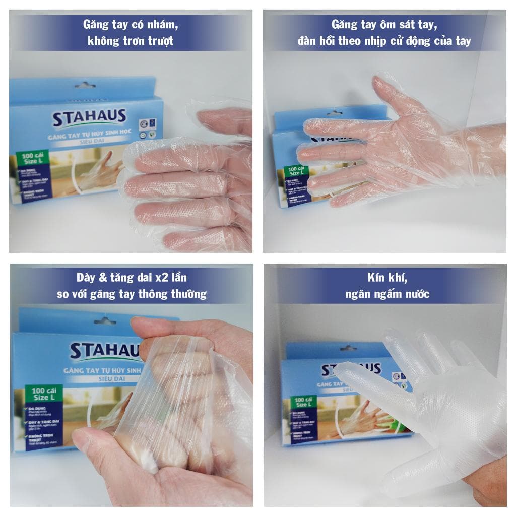 [SIÊU DAI] Găng tay STAHAUS siêu dai cao cấp Tiện lợi Vệ sinh, Chống thấm nước, Thân thiện môi trường 4