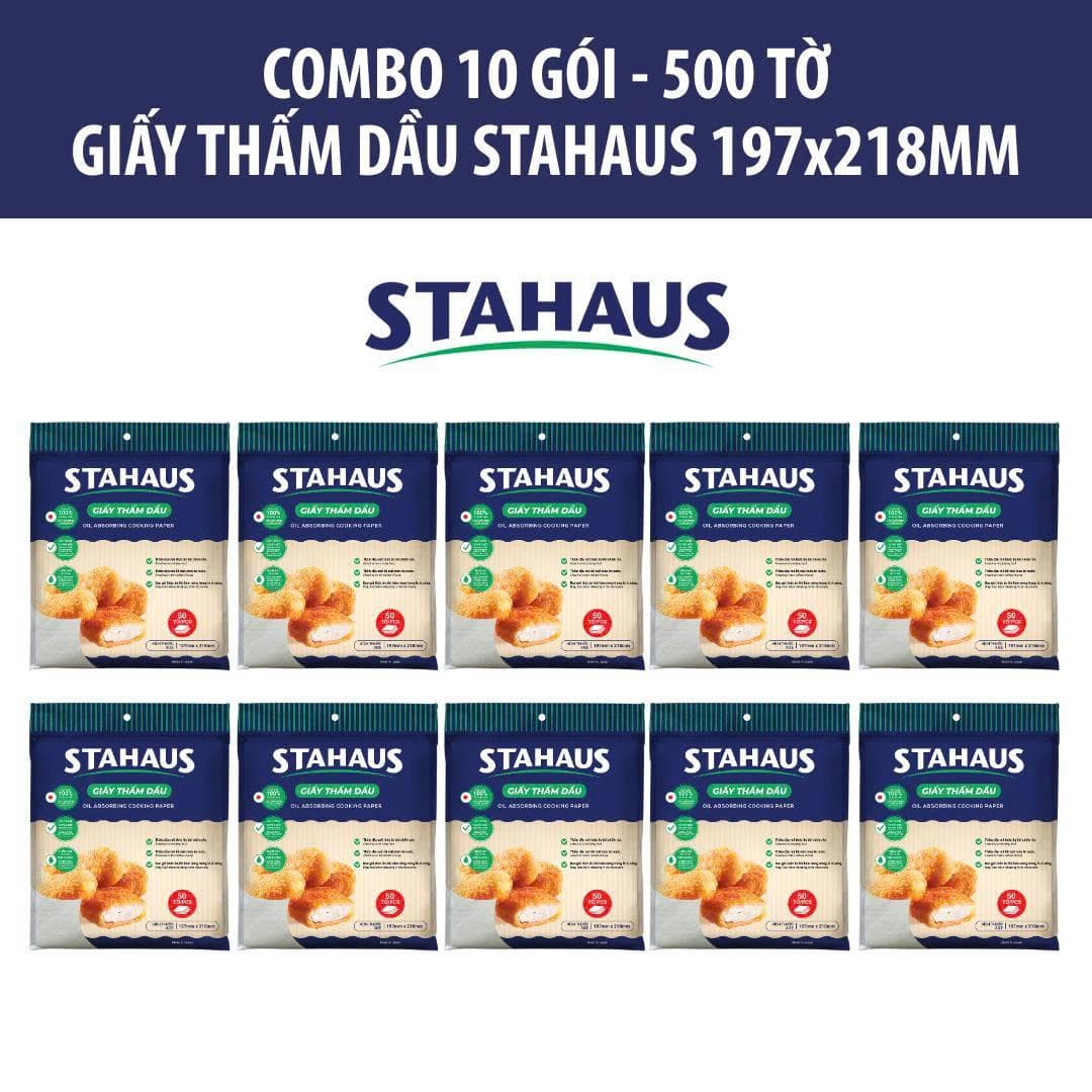 Combo 10 gói (500 tờ) Giấy thấm dầu Thực phẩm STAHAUS 197x218mm 100% Nhập khẩu Nhật Bản - Siêu thấm, An toàn sức khỏe 3