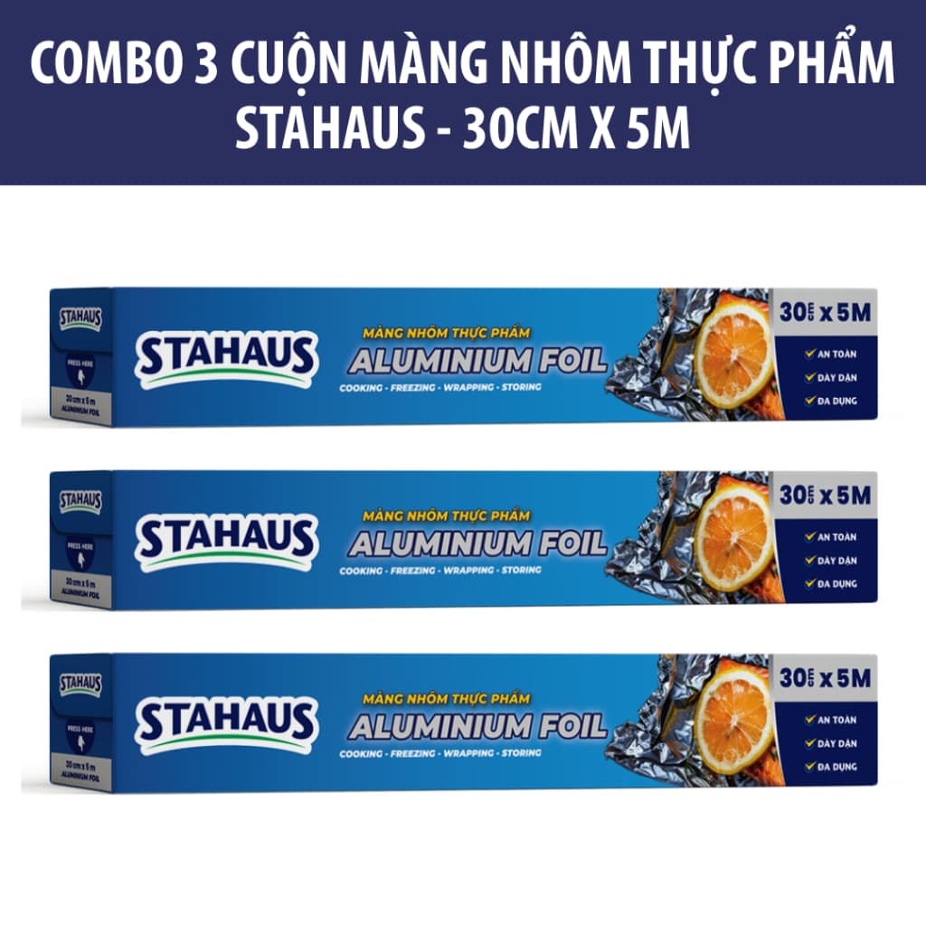 Giấy Bạc Nồi Chiên Không Dầu STAHAUS 30cm/45cm x 5m - Màng Nhôm Nướng Thực Phẩm, Bọc Thực Phẩm An Toàn 4