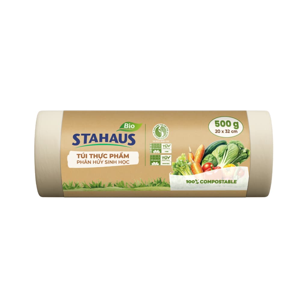 Túi đựng thực phẩm tự phân hủy sinh học STAHAUS Kín nước, Dẻo dai - Hàng chính hãng An toàn Sức khỏe - Cuộn 500gr 4