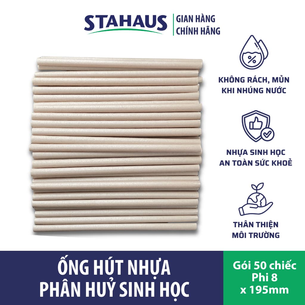 Ống hút nhựa Phân huỷ sinh học STAHAUS Không mủn rách trong nước, an toàn sức khoẻ & môi trường - Phi 6/8/12 4