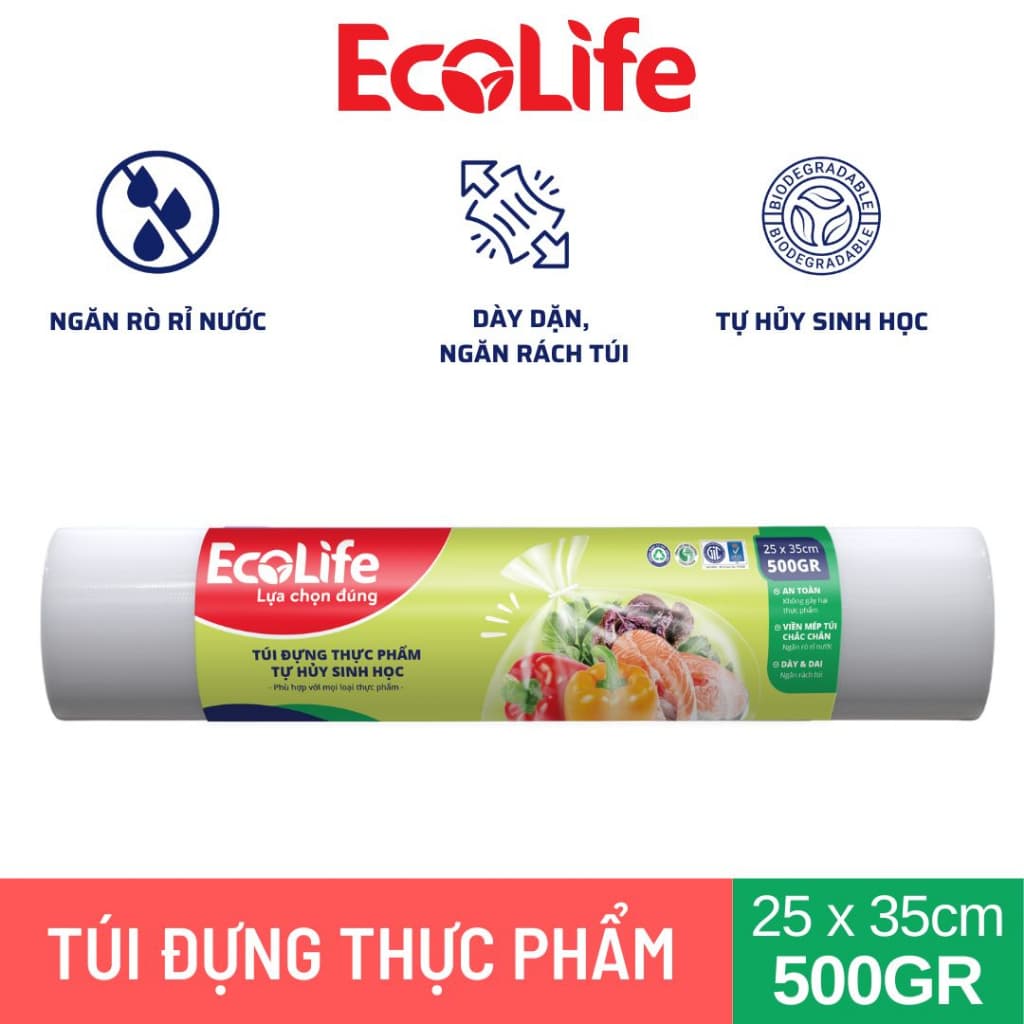 Túi đựng thực phẩm thân thiện môi trường EcoLife cuộn 500gr 3