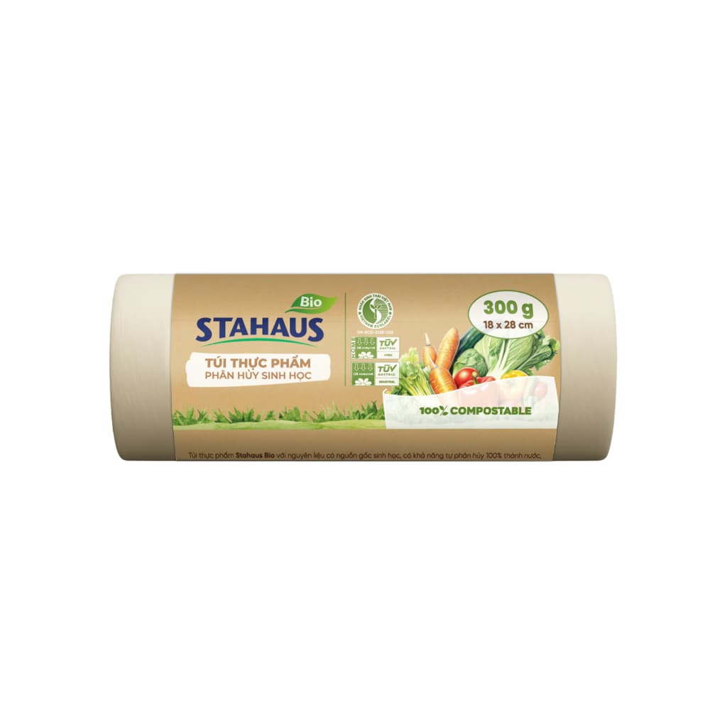 Combo 5 Cuộn Túi đựng thực phẩm tự phân hủy sinh học STAHAUS Kín nước, Dẻo dai - Hàng chính hãng An toàn Sức khỏe 5