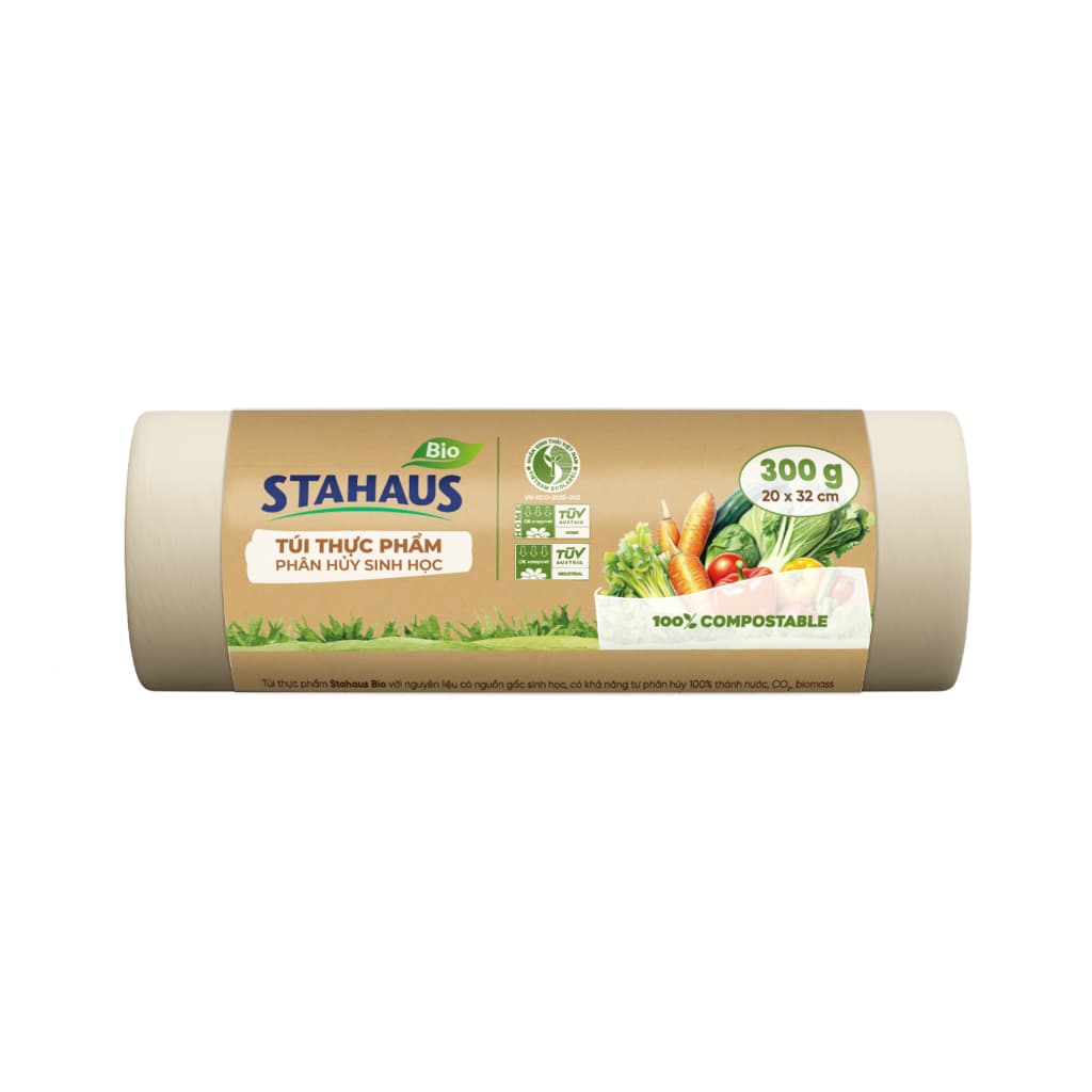 Combo 5 Cuộn Túi đựng thực phẩm tự phân hủy sinh học STAHAUS Kín nước, Dẻo dai - Hàng chính hãng An toàn Sức khỏe 6