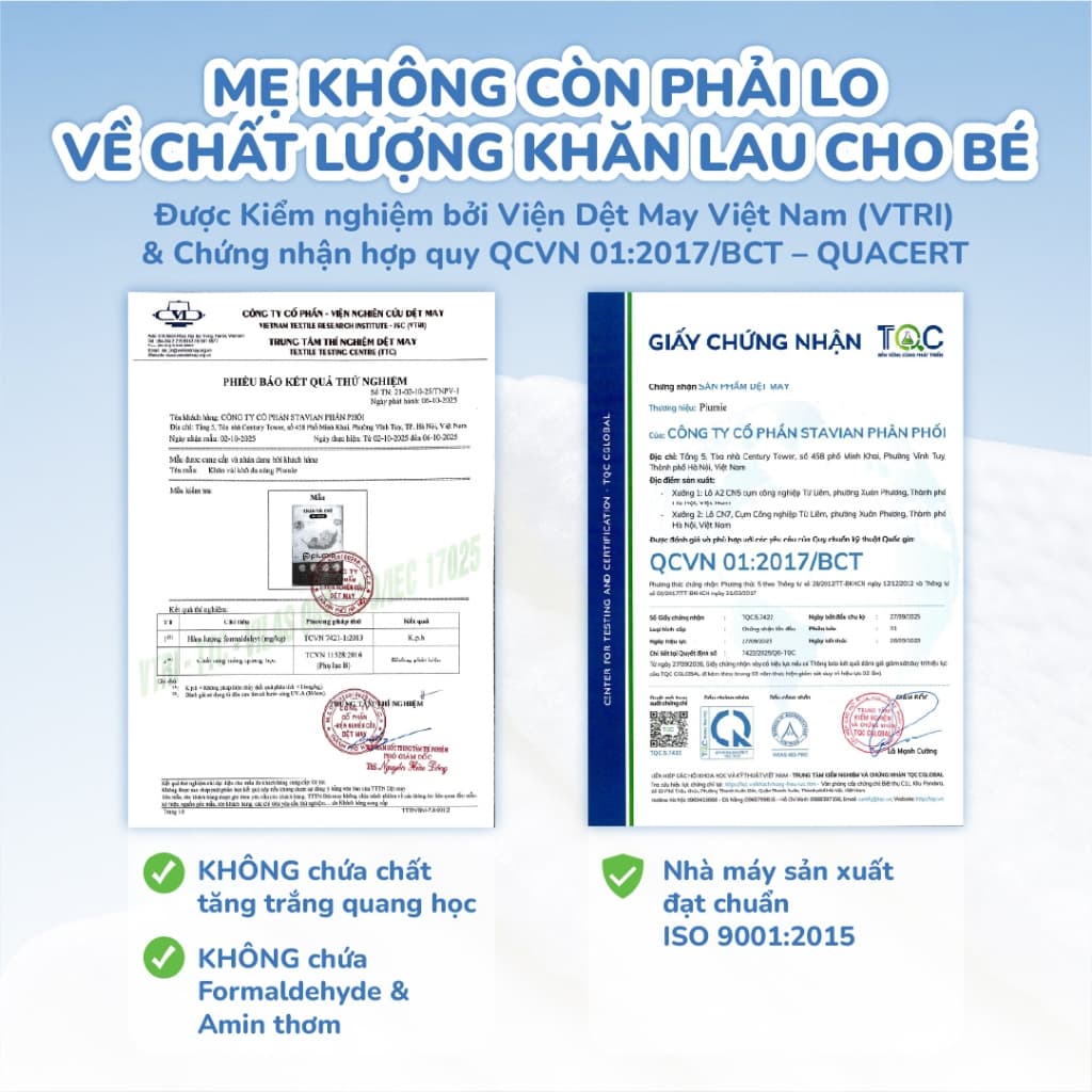 Combo Khăn vải khô đa năng 900g và 600g Tặng túi 300g Piumie - Vải không dệt, không kích ứng, mềm mại an toàn cho bé 9