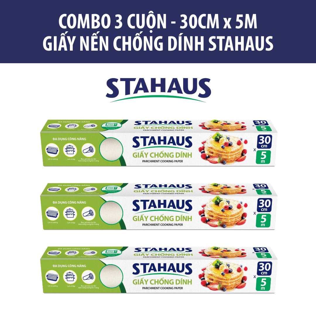 Combo 10 Cuộn 50m Giấy nến chống dính STAHAUS Tráng Silicone 2 Mặt, Chịu nhiệt cao, An toàn sức khỏe, Tiện lợi vệ sinh 4