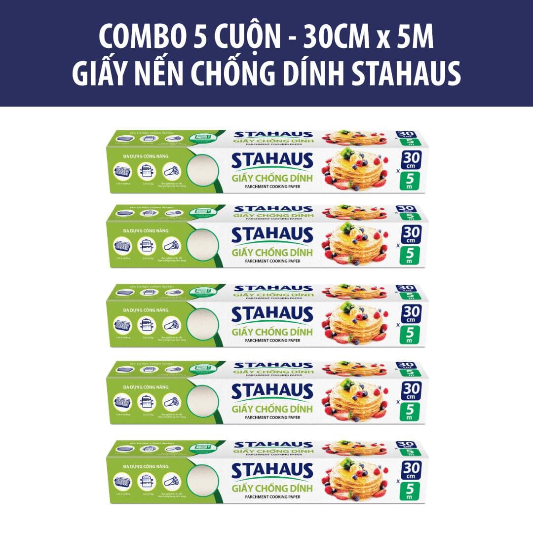 Combo 10 Cuộn 50m Giấy nến chống dính STAHAUS Tráng Silicone 2 Mặt, Chịu nhiệt cao, An toàn sức khỏe, Tiện lợi vệ sinh 5