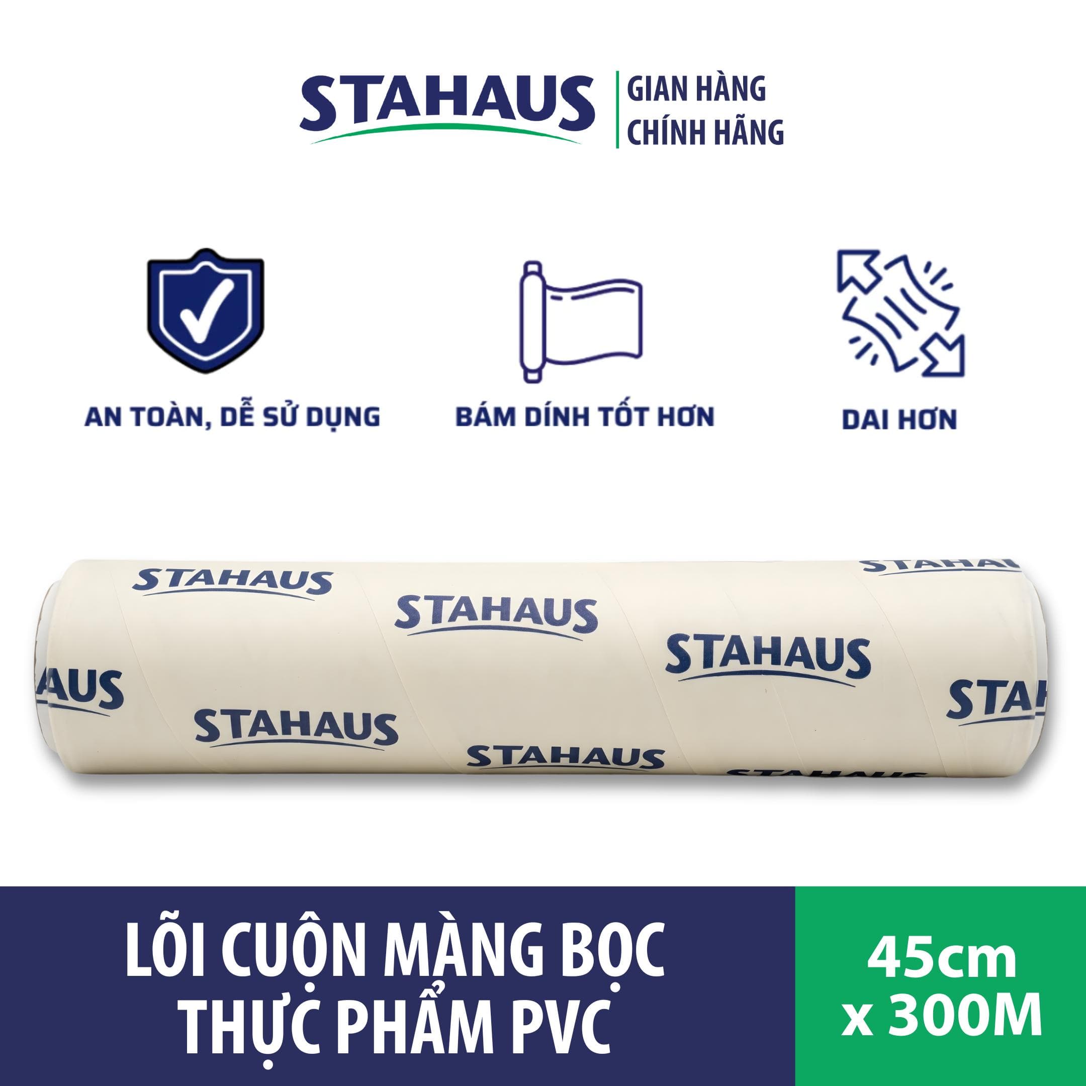 Màng bọc Thực phẩm PVC STAHAUS An toàn Sức khỏe Co Giãn Tốt 500m x 30/40/45cm - Hàng Chính hãng 5