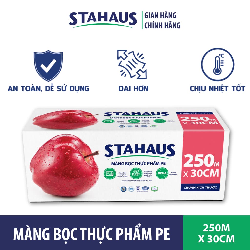 Màng Bọc Thực Phẩm PE STAHAUS Combo 5 Cuộn 30cm x 50m - An Toàn Thực Phẩm, Co Giãn Tốt, Chính Hãng 7